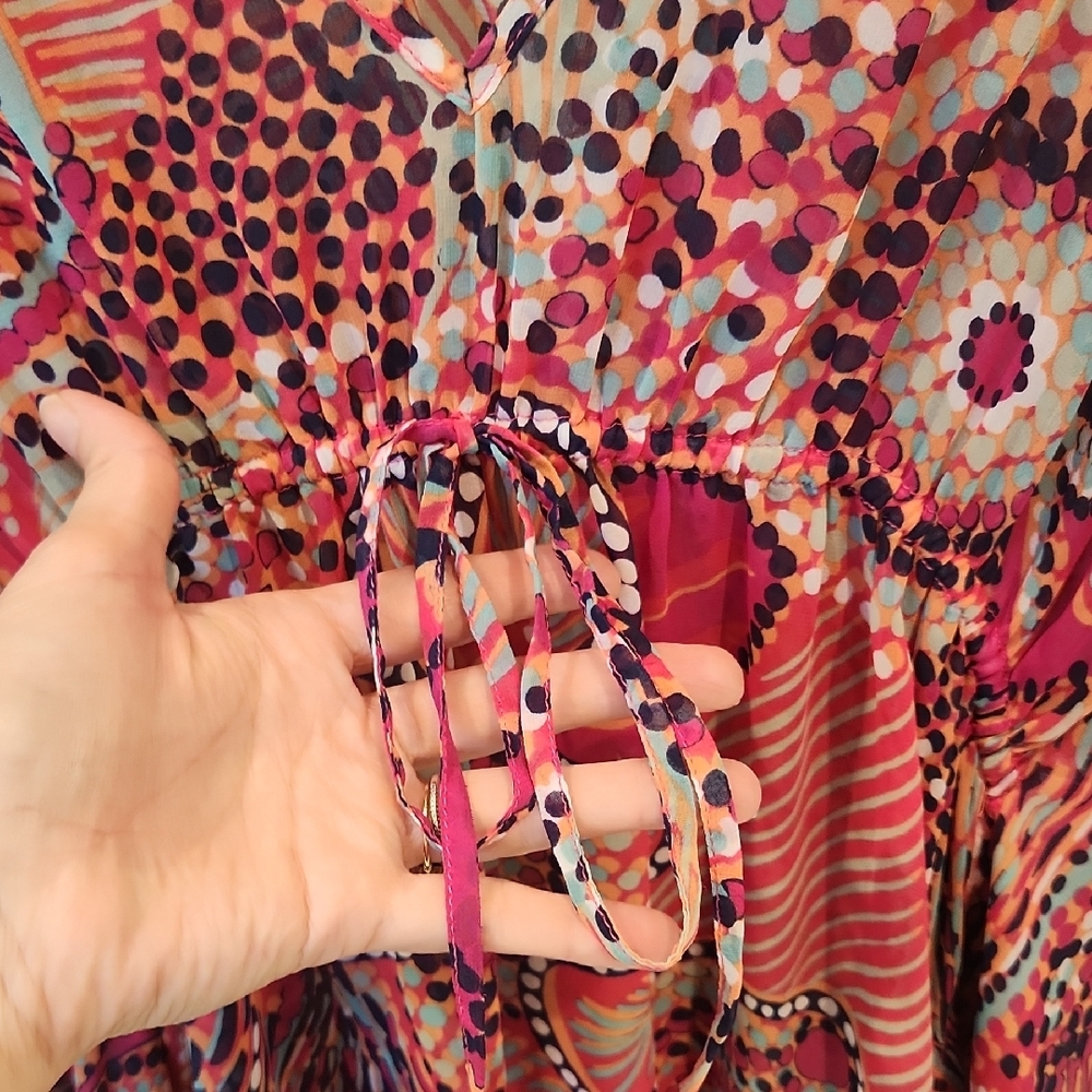 Tommy Bahama Pink and Black Patterned Tunic - Picture 4 of 5